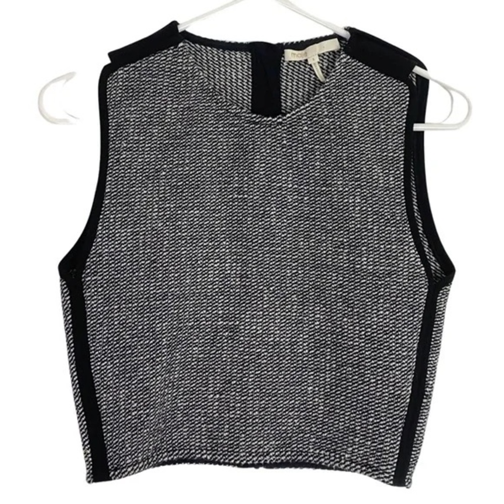 Maje Black and White Crop Top